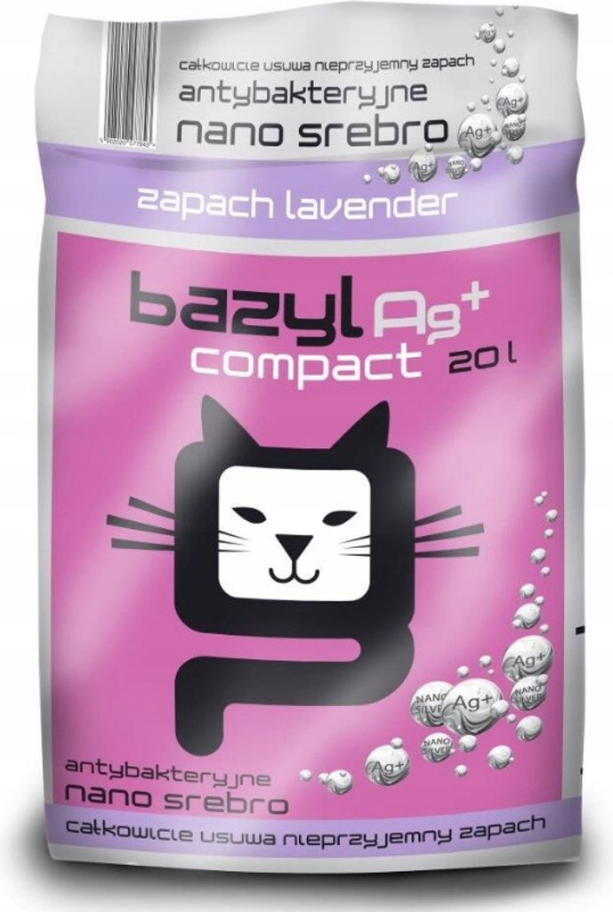 Bazy Ag Compact 20L - Bentonit-Klumpstreu für die Katzentoilette mit Lavendelduft