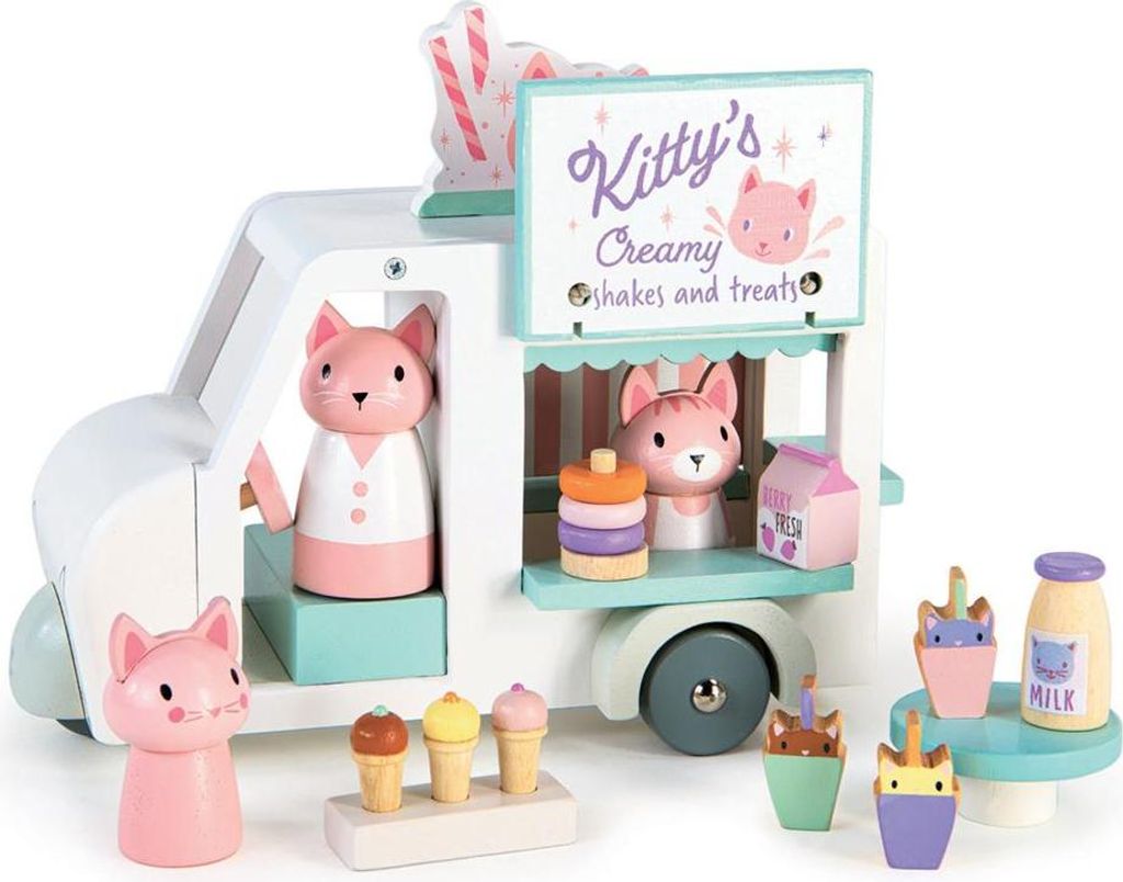 Tender Leaf Spielzeug Kitty's Milkshake Bus Holzspielset Produktbild 