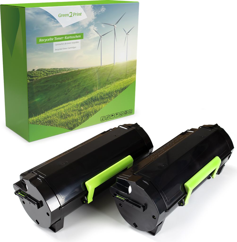 Green2Print Toner Doppelpack, 2 Kartuschen 2x 8500 Seiten ersetzt Lexmark 51B0HA0, 51B2H00 passend für Lexmark MS417DN, MS517DN, MS617DN, MX417DN,...