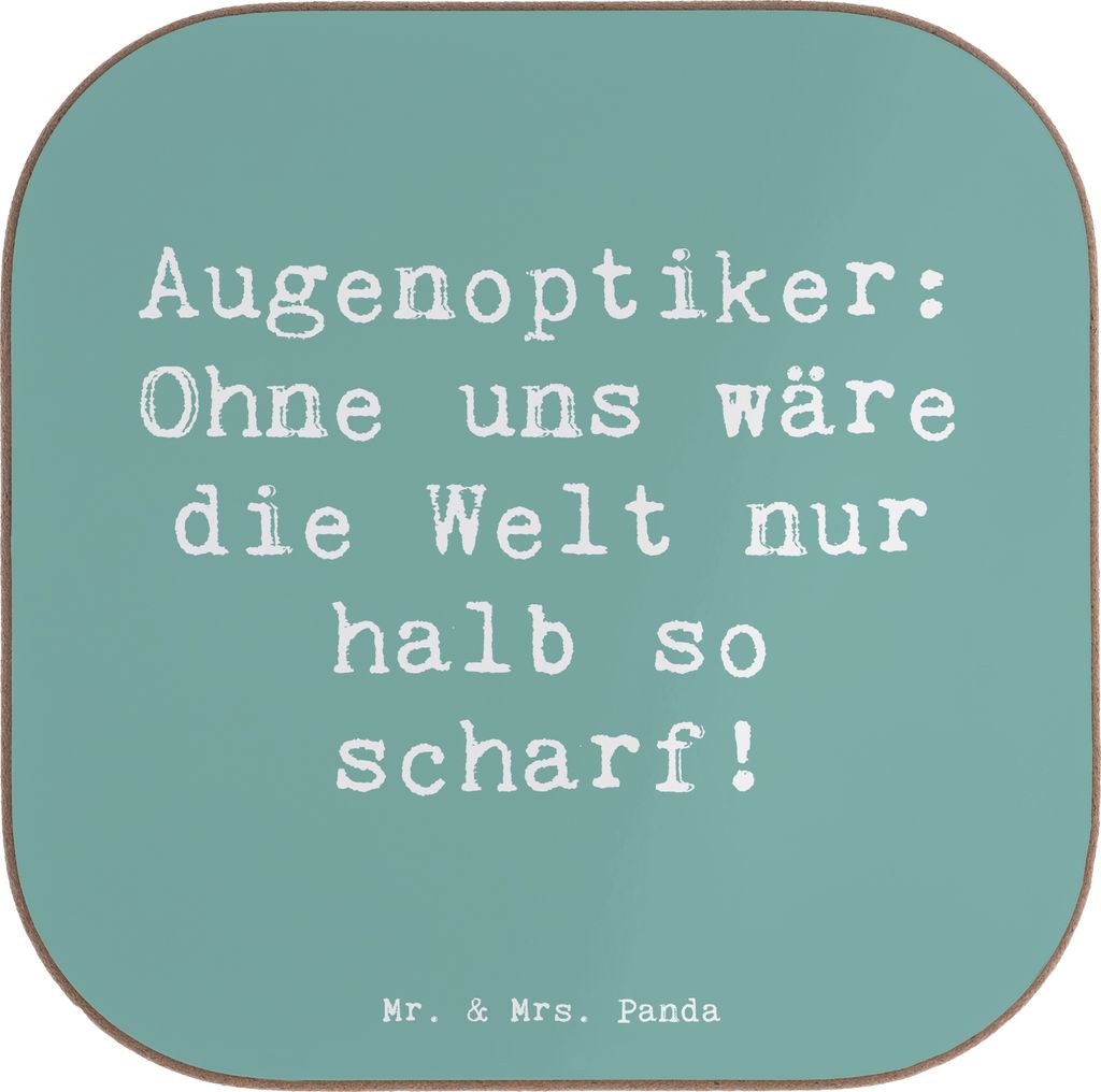 Mr. & Mrs. Panda Untersetzer für Gläser Spruch Augenoptiker Schärfe - Meeresbrise - Geschenk, Sehhilfe, Coaster, handgefertigte Geschenke, Glas,...