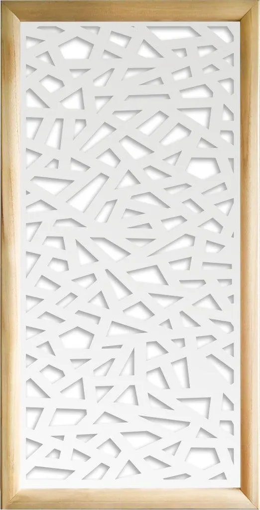 Panneau de Décoration 73x148 cm en Bois et PVC Blanc Résistant