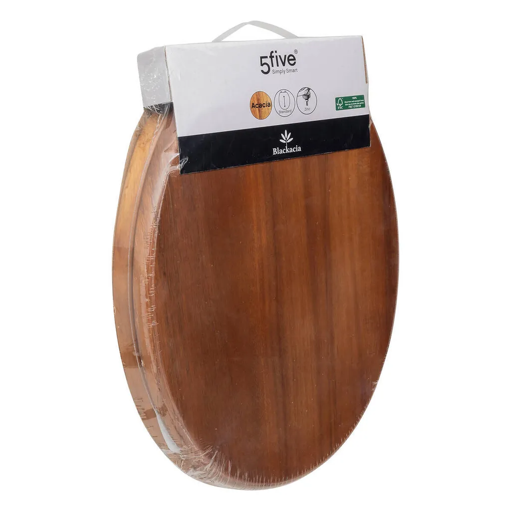 Siège de WC Blackacia en bois massif avec charnières haute résistance