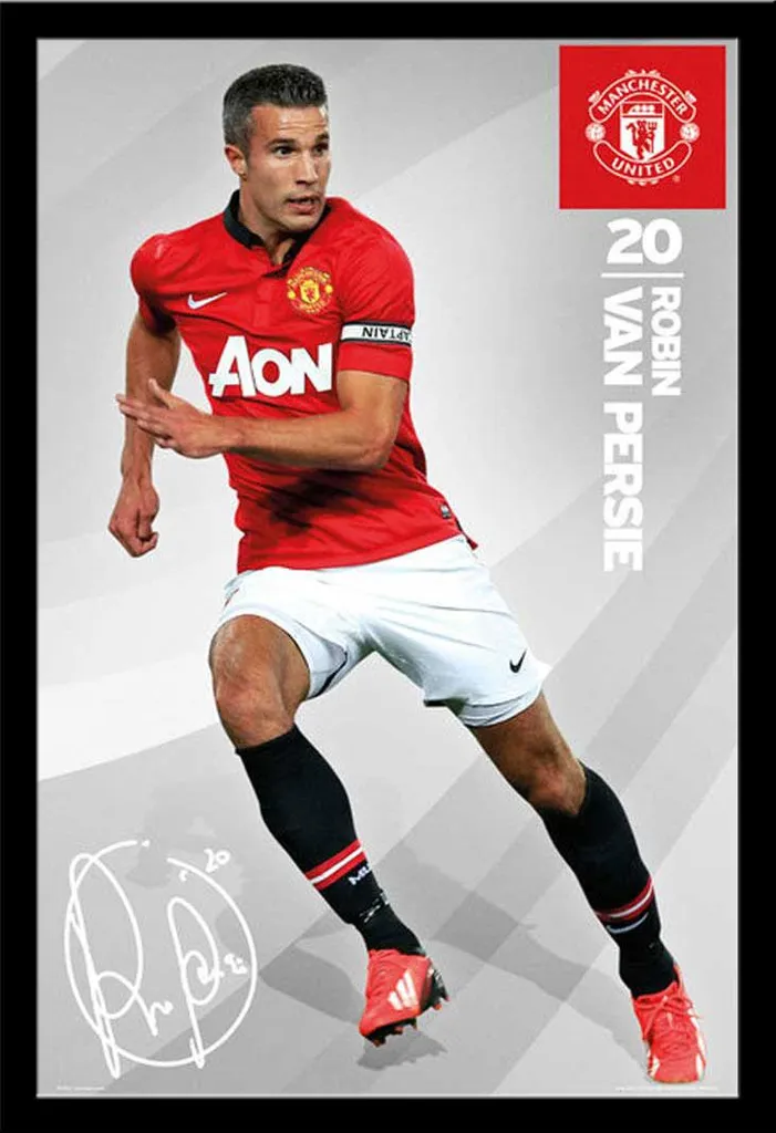 Cadre Photo Shinsuke® Noir - Poster Football Man Utd Van Persie 13/14