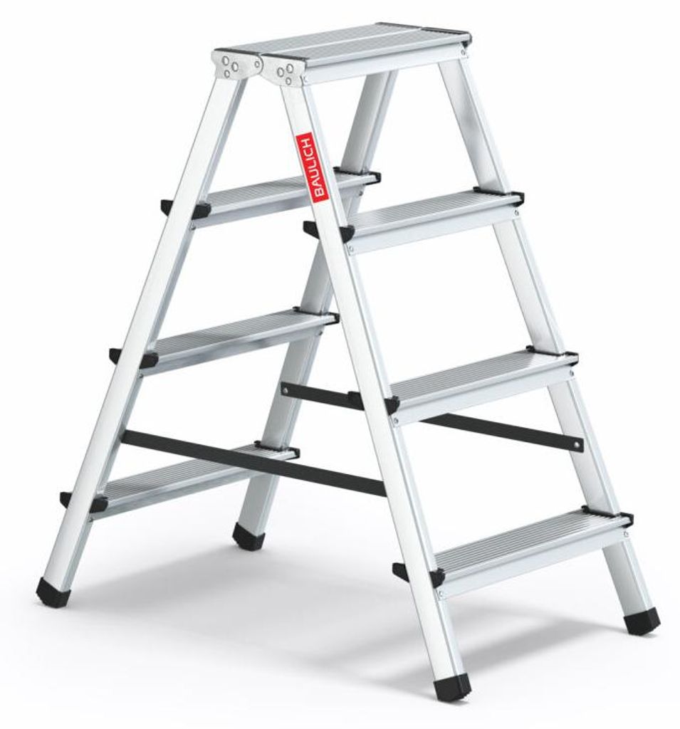 Baulich | Haushaltsleiter - Aluminium - 2 x 4 Stufen - Max. Produktbild 