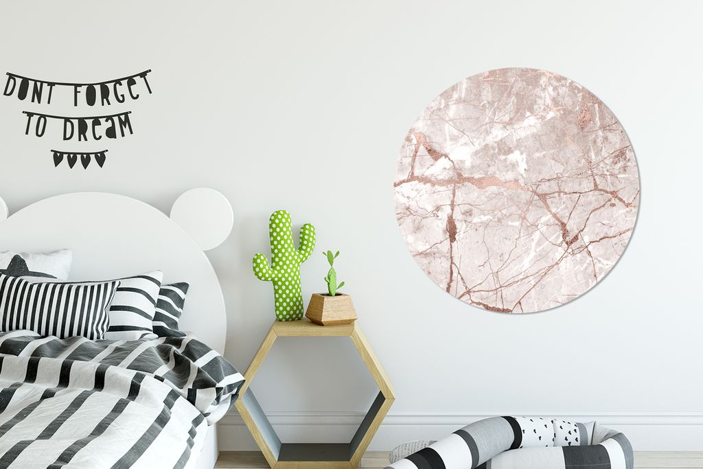 MuchoWow - Mauerkreis - Wandbilder - Runde Bild - Bild aus Aluminium - Schlafzimmer - Wohnzimmerdekoration - Wand Dekoration