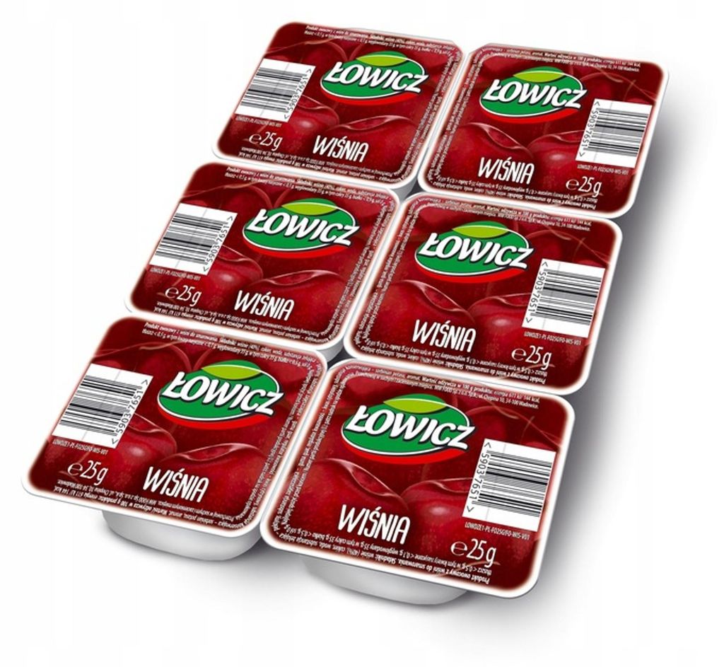 Confiture de cerises en portions individuelles, 6 x 25 g - Image du produit 