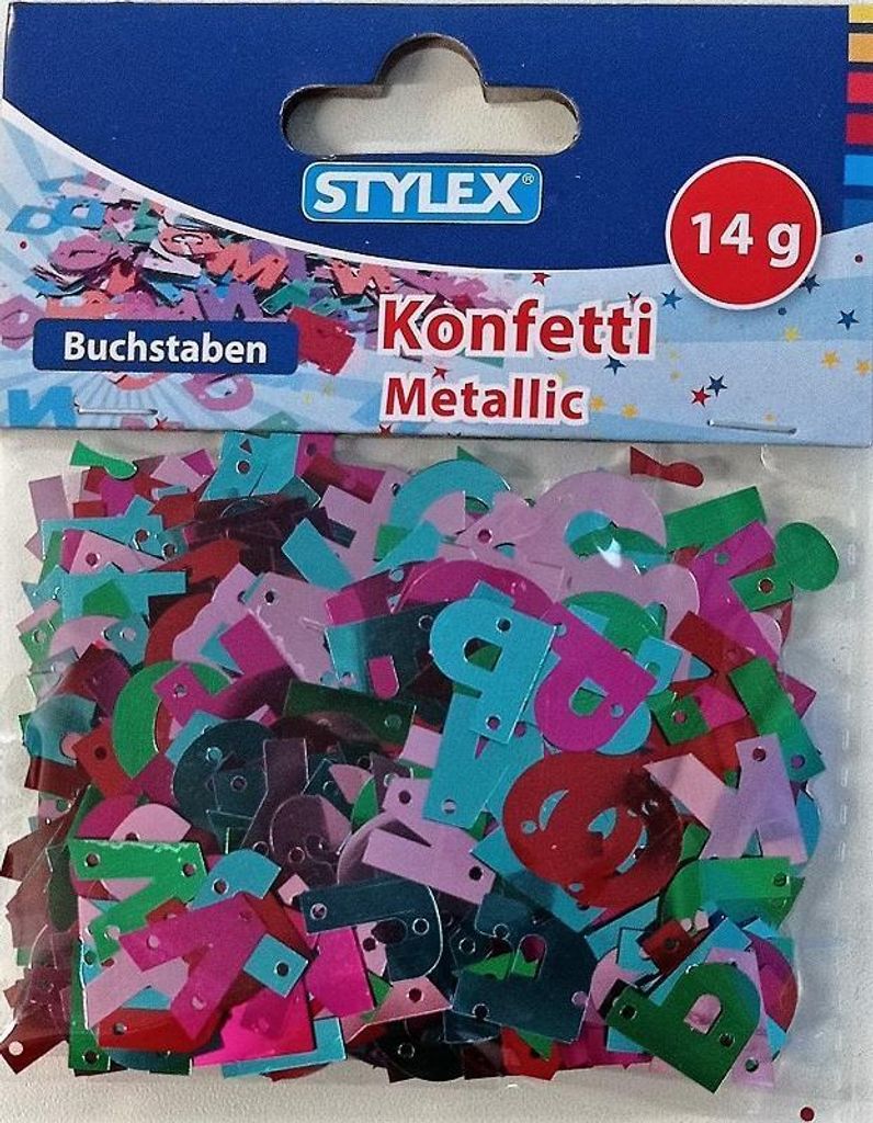 Konfetti Streudeko Buchstaben farbig glänzend 14g