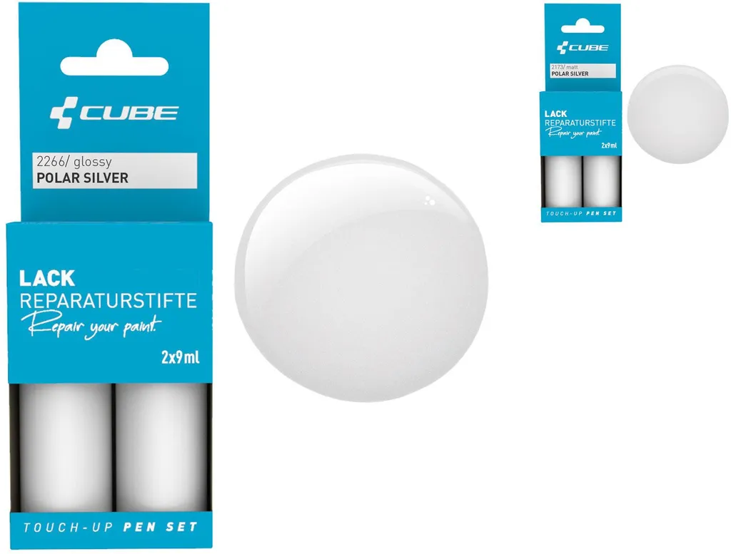 Peinture de retouche Argent Polaire pour Cube - Pack de deux stylos 12ml