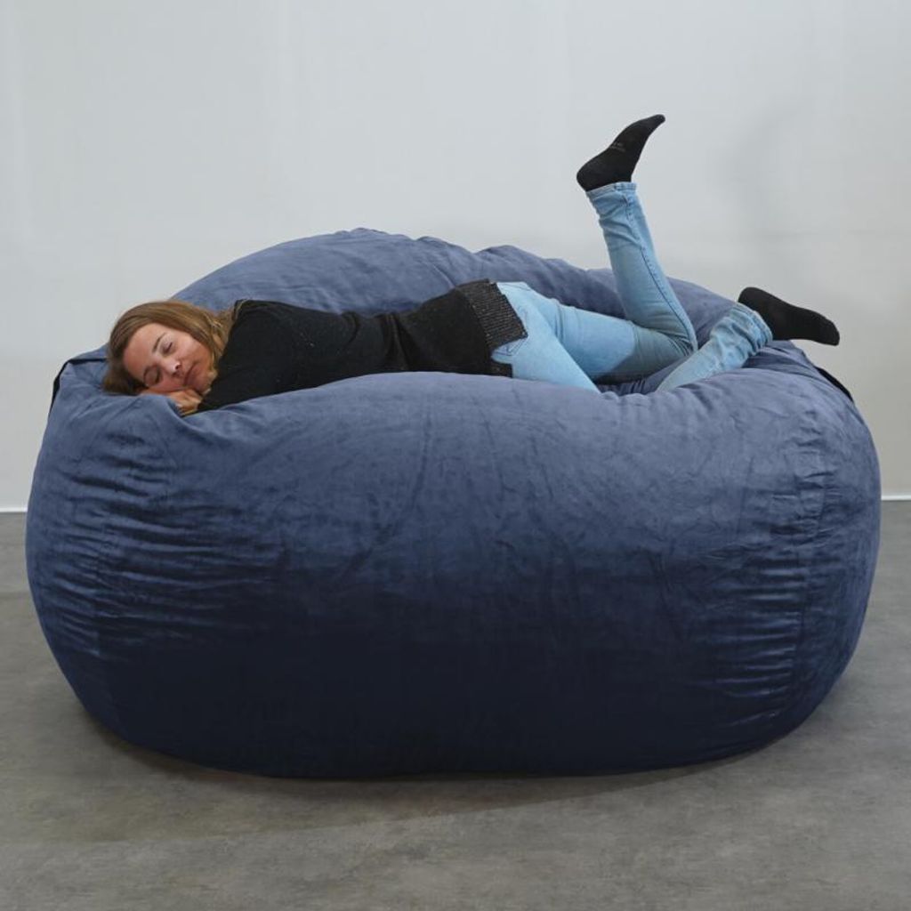 XXL-Sitzsack Mikrowildleder, Bezug maschinenwaschbar 200 cm, Nachtblau