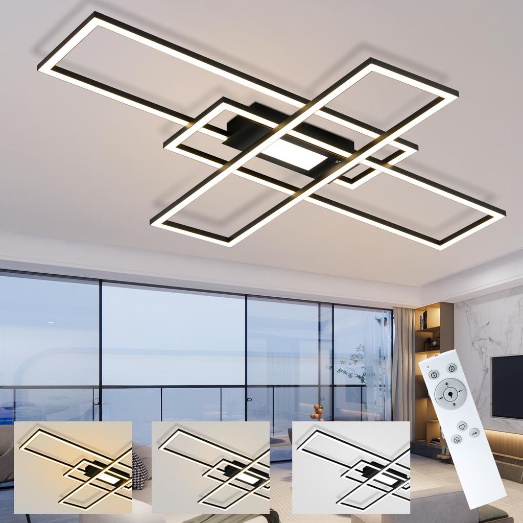 ZMH LED Deckenleuchte 99x70x7cm Dimmbar mit Fernbedienung Produktbild 