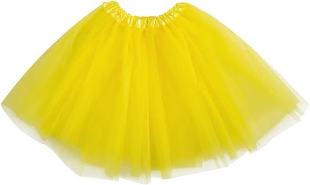Tüllrock Damen Kostüm Tutu Petticoat Party Ballett Rockabilly Tanz Rock (gelb)