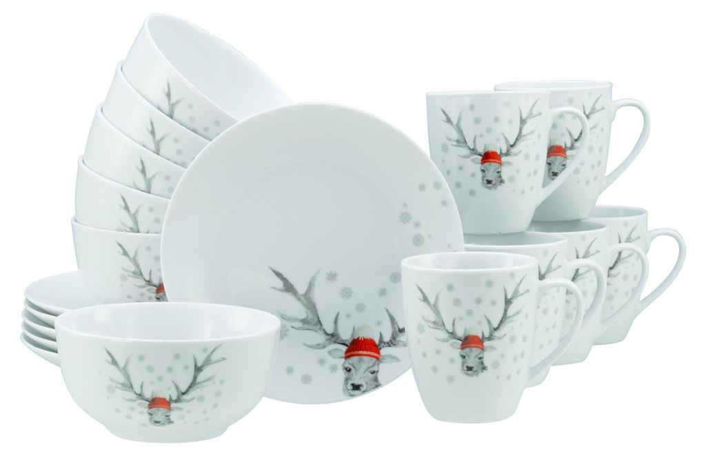 CreaTable, 21498, Luna Hirsch, Frühstücksset 18-tlg, Produktbild 