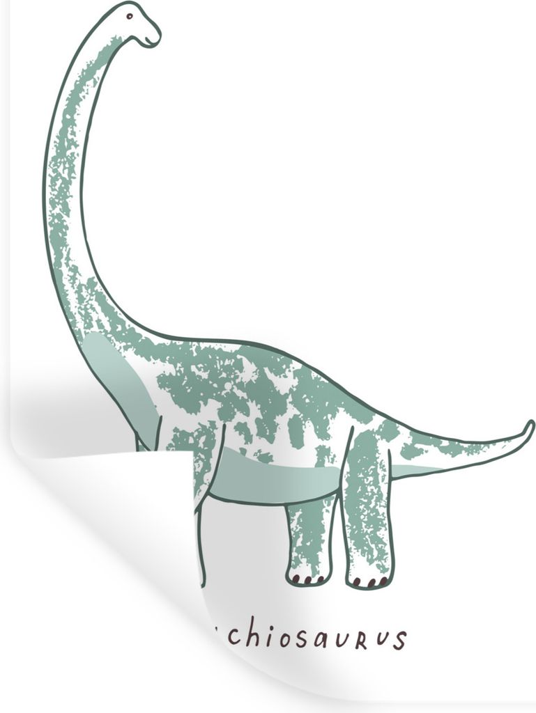 MuchoWow Wandtattoo Wandsticker Wandaufkleber Kinderzimmer- Brachiosaurus - Dinosaurier - Jungen - Mädchen - Kind 40x60 cm Selbstklebend und Rep...