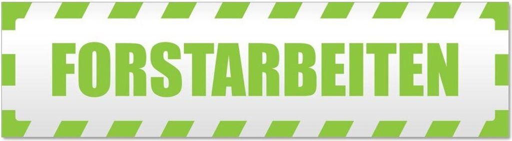 Kiwistar - Autoaufkleber - Lindgrün - 45 x 12 cm - Forstarbeiten gestreift - Hinweis Aufkleber Sticker für Auto, Kfz, Fahrrad, PKW, LKW