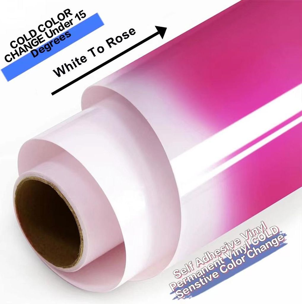 Selbstklebende Farbwechsel-Plotterfolie - hot to cold - WHITE TO ROSE - 20 x 30,5cm
