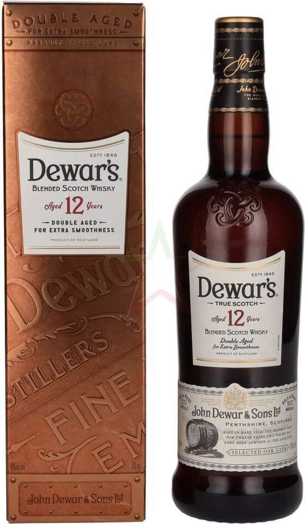 Dewar's 12 Years Old Blended Scotch Whisky Double Aged 40 % 0,70 lt.