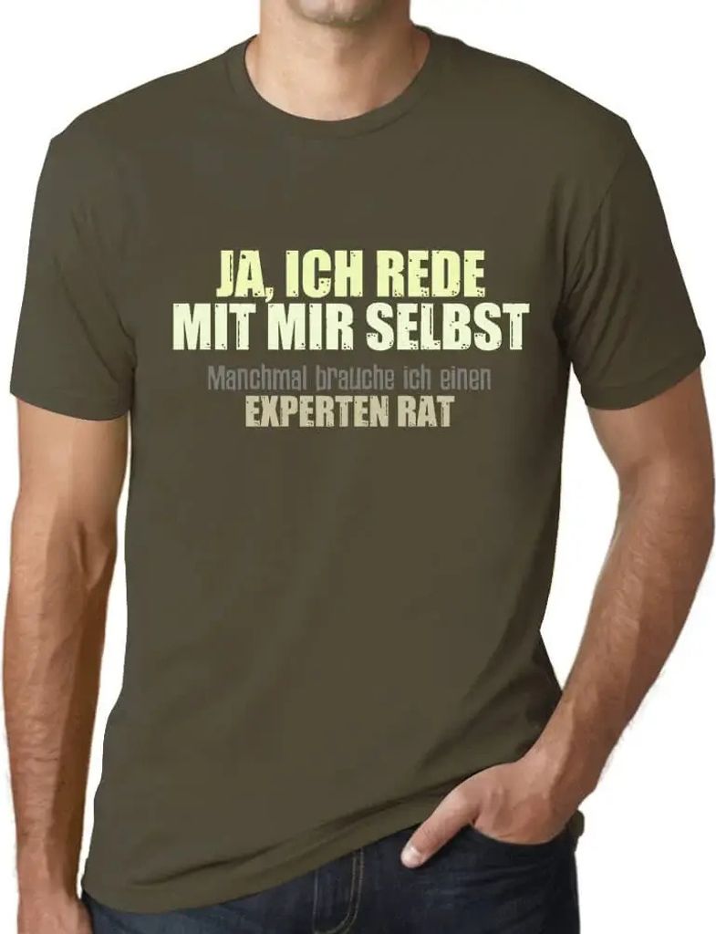 Herren Grafik T-Shirt Ja Ich Rede Mit Mir Selbst Öko-Verantwortlich Vintage Jahrgang Kurzarm Lustige Druck Geburtstag Geschenk Mann