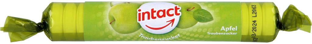 intact Traubenzucker Rolle Apfel, 40 g Packung