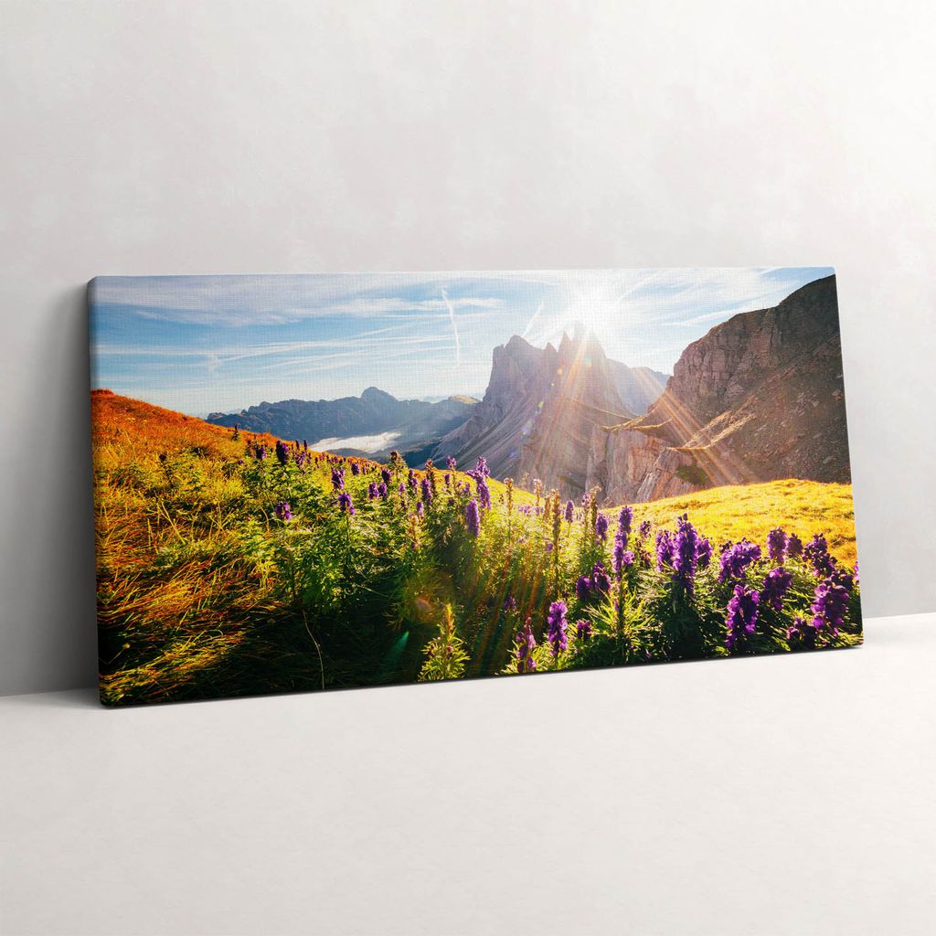 Lavendelwiese – Leinwandbild Wandbild – 100x50 cm – Leinwandbilder – Wandbilder – Schlafzimmer – Flur