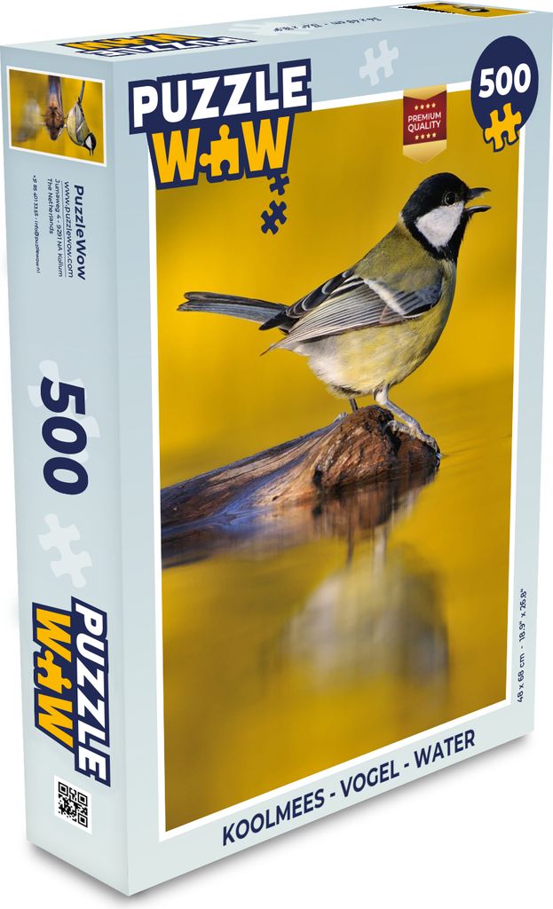 MuchoWow Puzzle 500 Teile Kohlmeise - Vogel - Wasser - Denken - Spiel - Toy