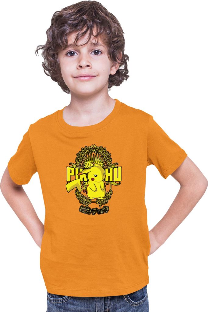 Kinder T-Shirt Japan Anime Manga Pokemon Pikachu 02 Raichu, 3-4 Jahr - 104 / Orange