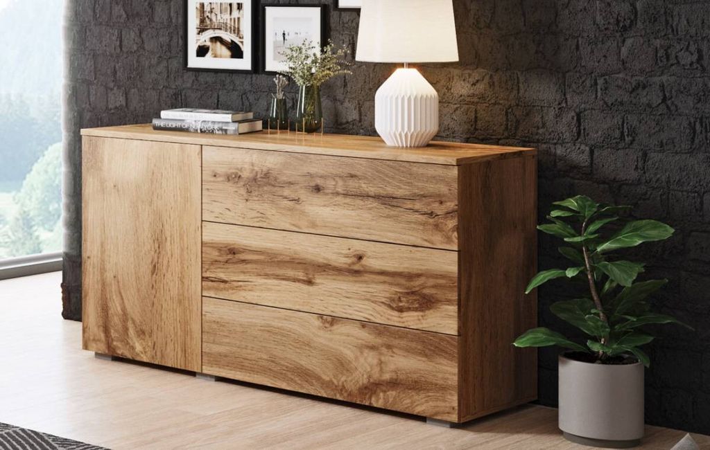 Commode combinée HARPER 110 – chêne wotan Image du produit 