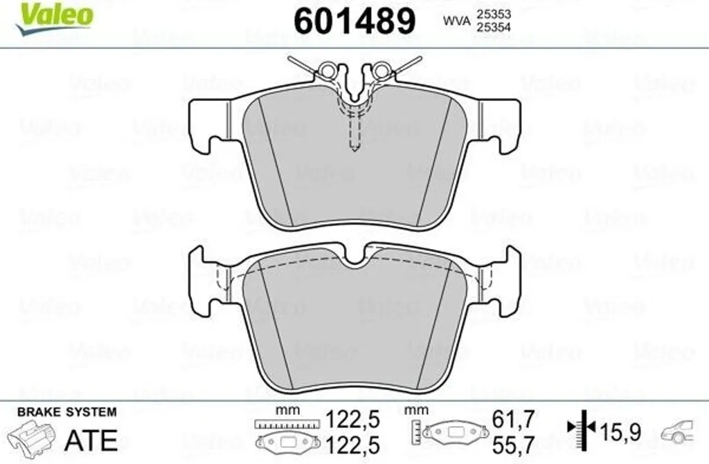 Garnitures Valeo 601489 : Solution freinage arrière pour Mercedes Classe C