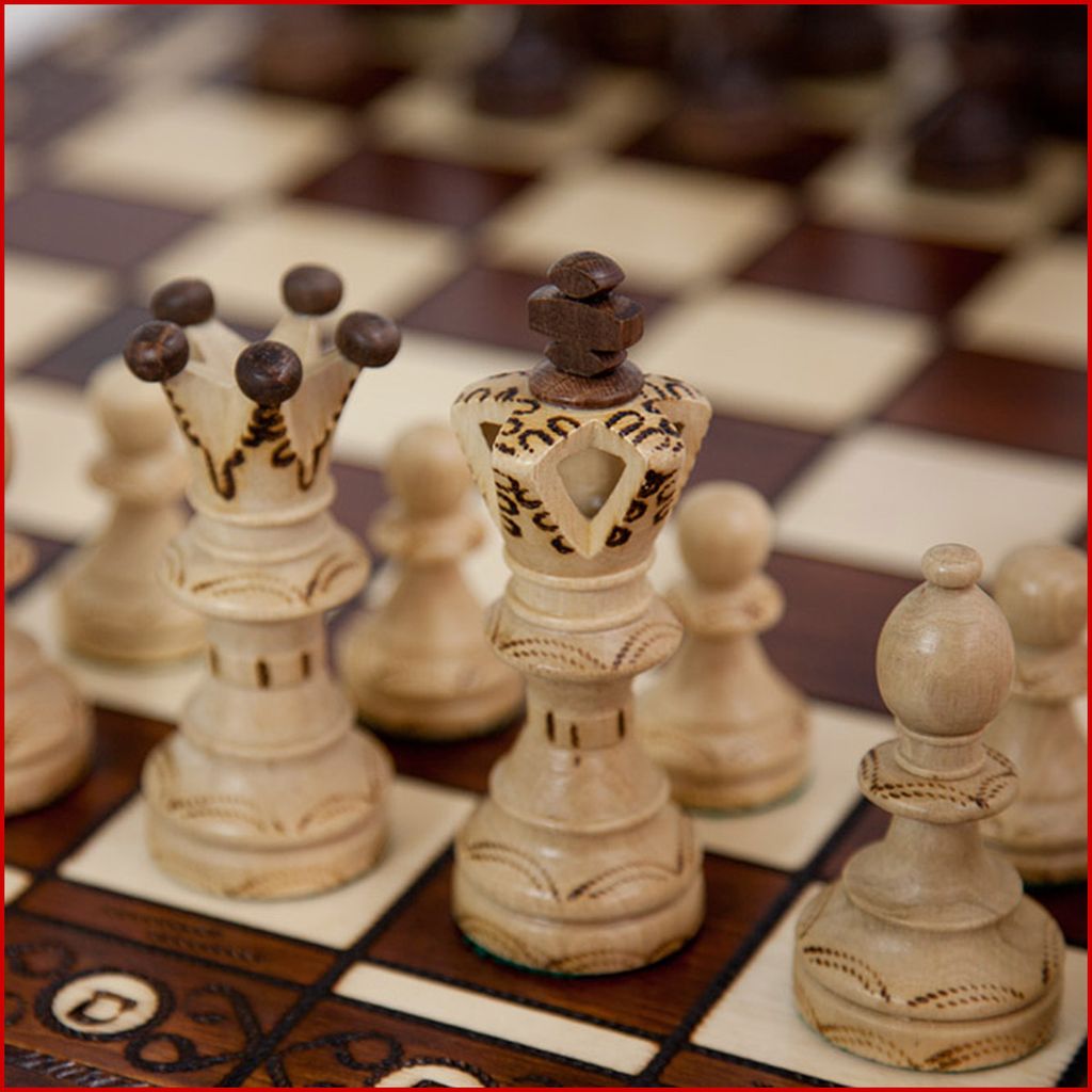 weiss-schwarz Schachset "Profi" mit Schachbrett und Schachfiguren KH 93 mm 