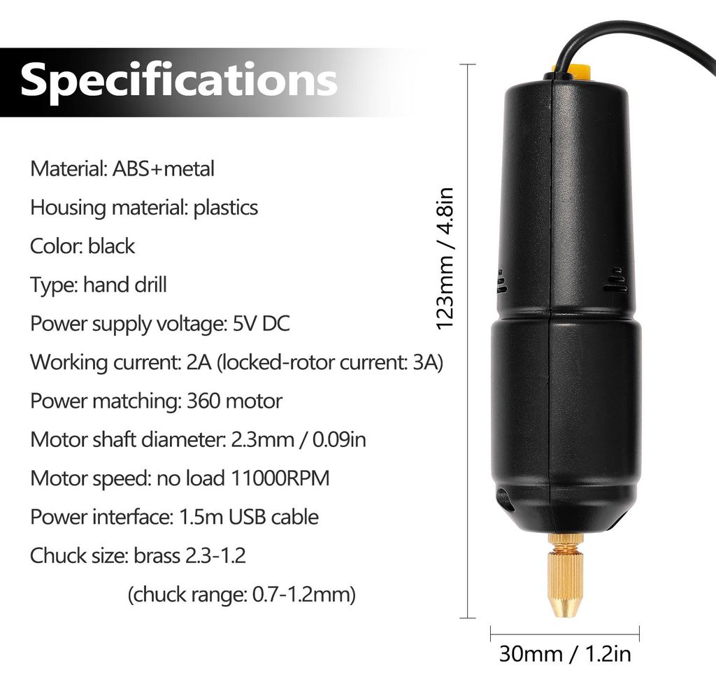 Z-U36 Mini-Handbohrmaschine, USB-Stanzer, 5 V Leistung, kleines Schleifwerkzeug für Schmuck, Perlen, Harz, DIY