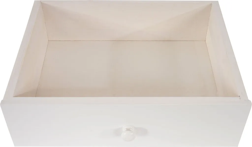 Commode Malmö T271 Table de chevet design rétro 59x40x30cm tiroir blanc