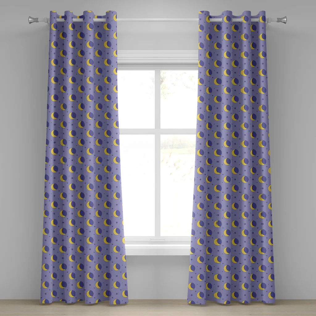 Tenda Design Infantile ABAKUHAUS 280x245 Luna Stelle Lavanda Giallo