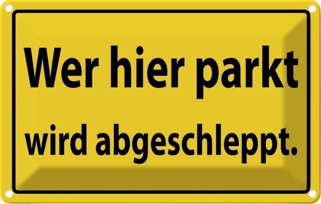 vianmo Blechschild 12x18 cm Hinweis Wer hier parkt wird abgeschleppt Warnschild Hinweisschild Sicherheit Vorsicht