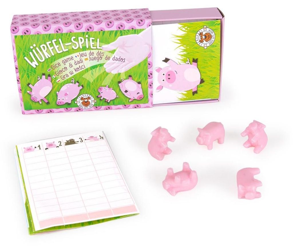 TRENDHAUS 957474 - Schweinchen Würfelspiel mit 5 Produktbild 
