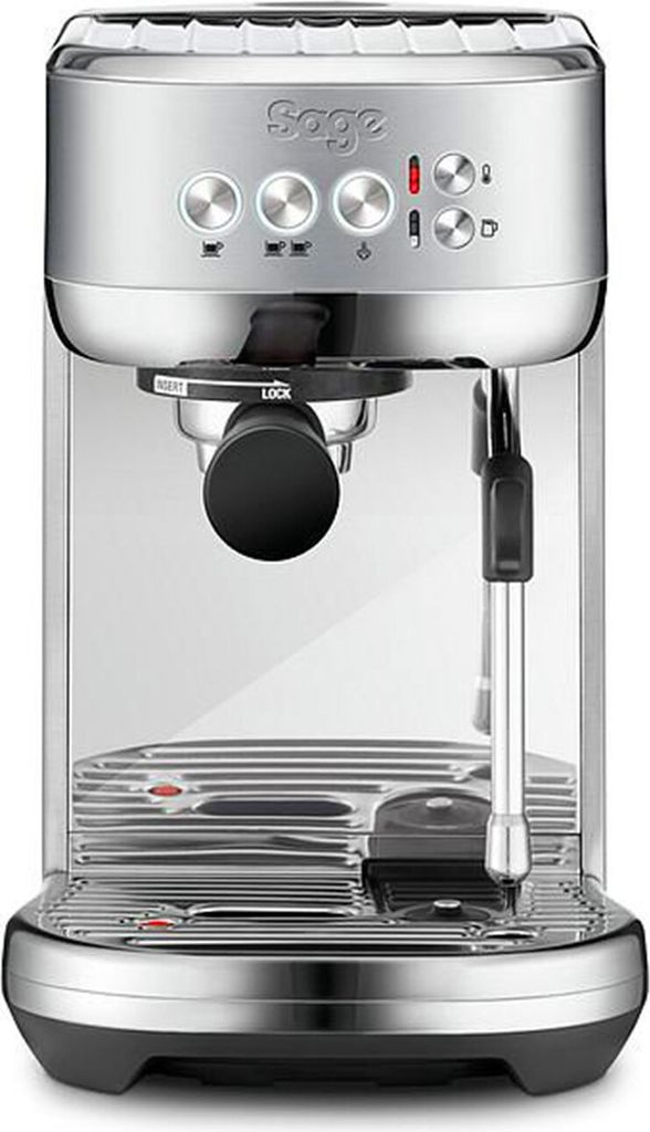 A studio shot of a Sage Bambino Plus espresso machine.