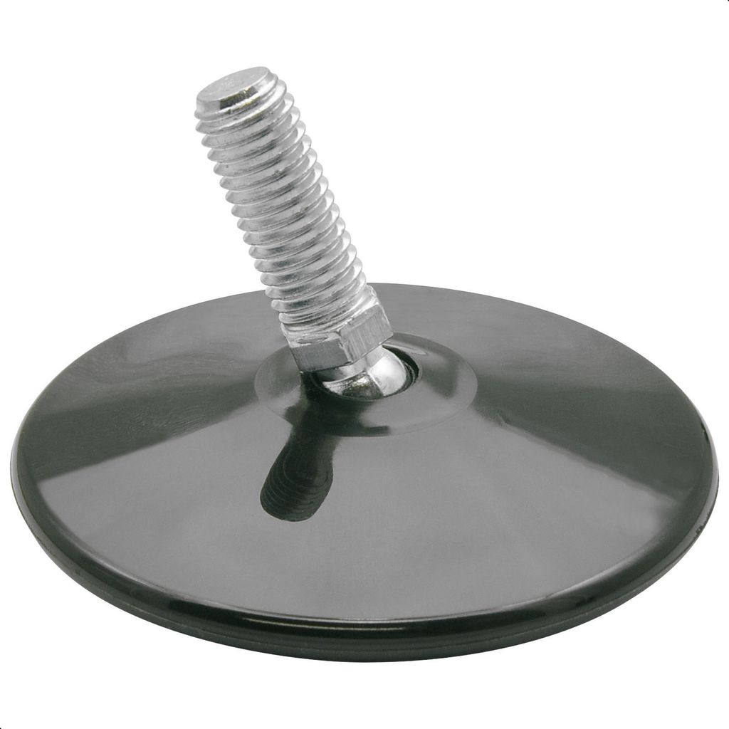 WAGNER Verstellfuß DESIGN schwarz, Kugelgelenk - Ø 70 mm, Gewinde M10x25 mm, Gleiter BLACK, DE Ware - 15427901