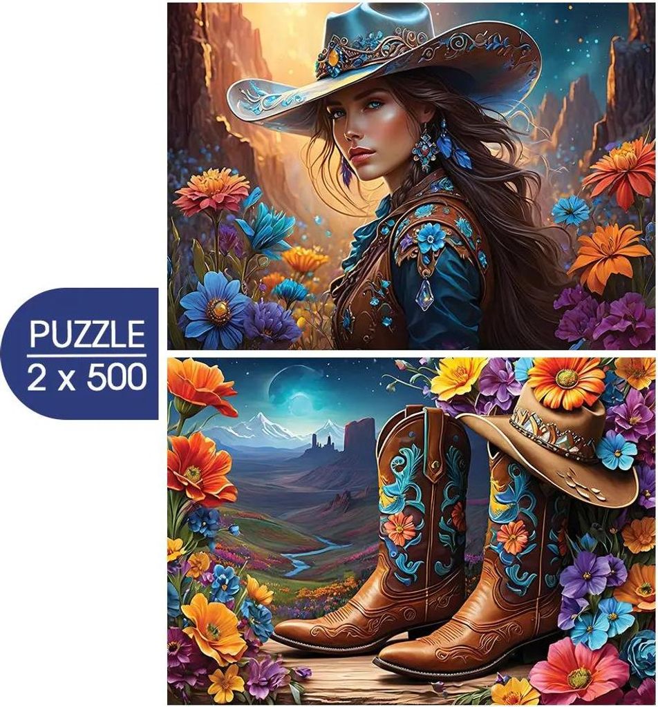 BLUEBIRD Puzzle Farmwoman und Stiefel 2x500 dlks