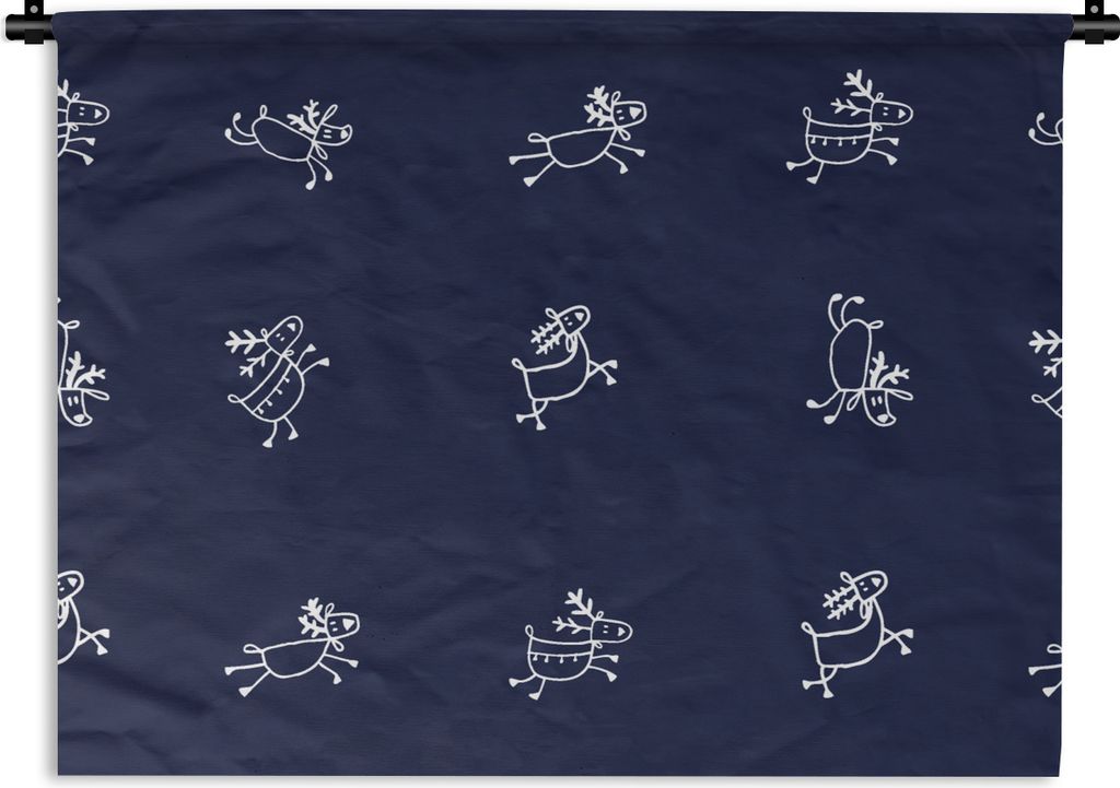 MuchoWow Wandteppich Wandbehang Hirsche - Muster - Illustration 90x67.5 cm Tapisserie Dekoration Wandtuch - Fototeppich - Wand-Skulpturen