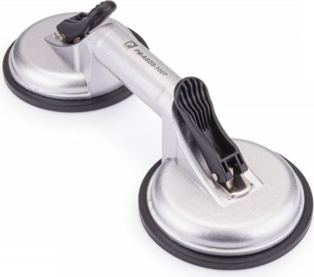 A product shot of a dual suction cup lifter on a white background.
