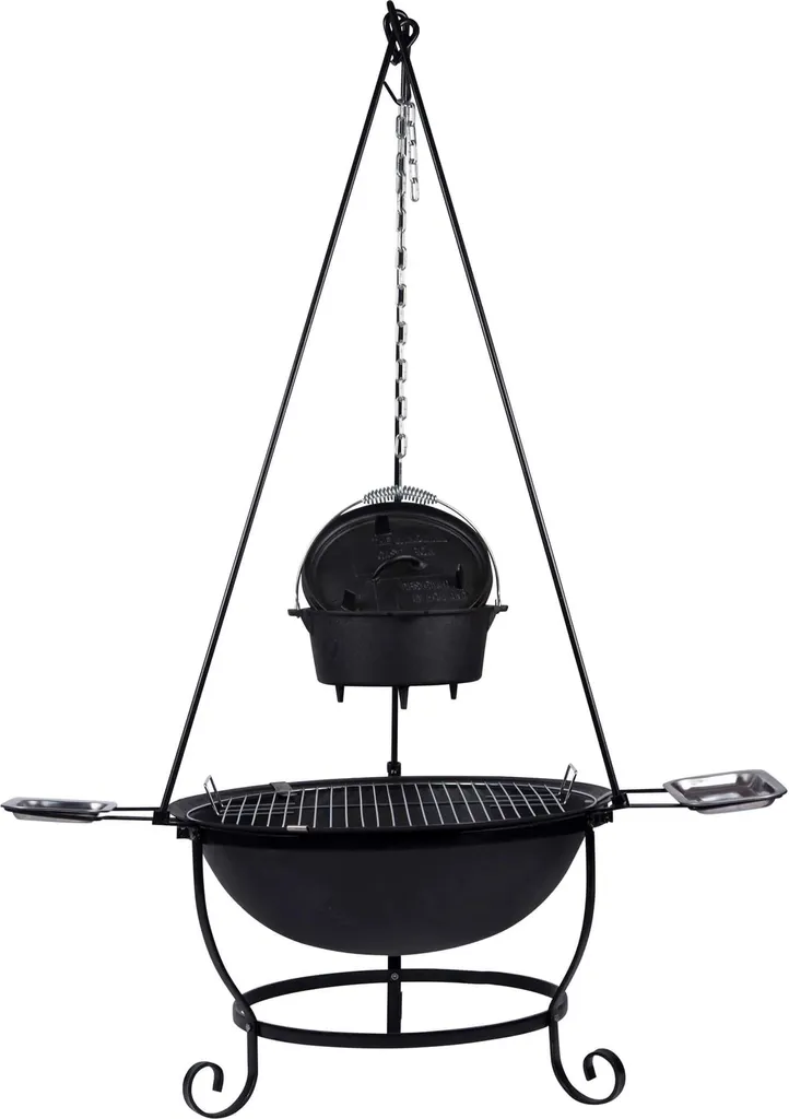 Kit pour feu de camp The Windmill en fonte robuste avec trépied réglable