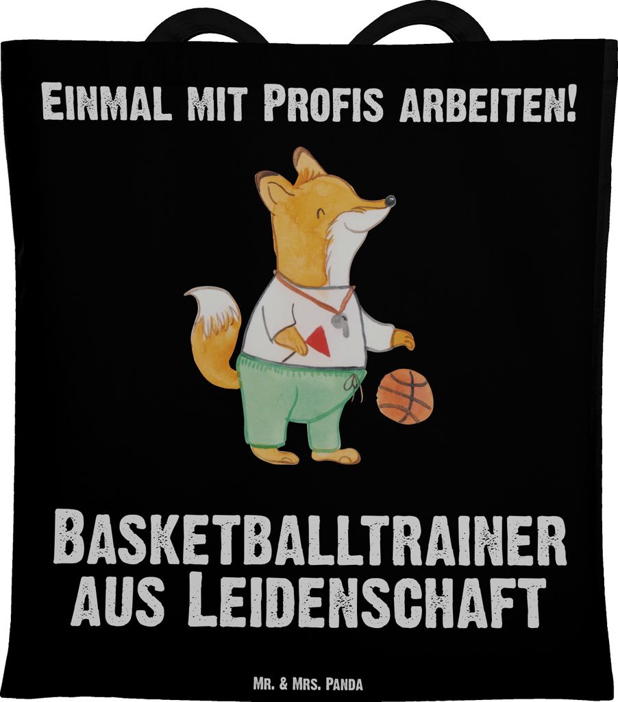 Mr. & Mrs. Panda Uni Tasche Basketballtrainer Leidenschaft - Schwarz - Geschenk, Schultasche, Sport, Shopping, Basketball, Basketballer, Verein, Ju...