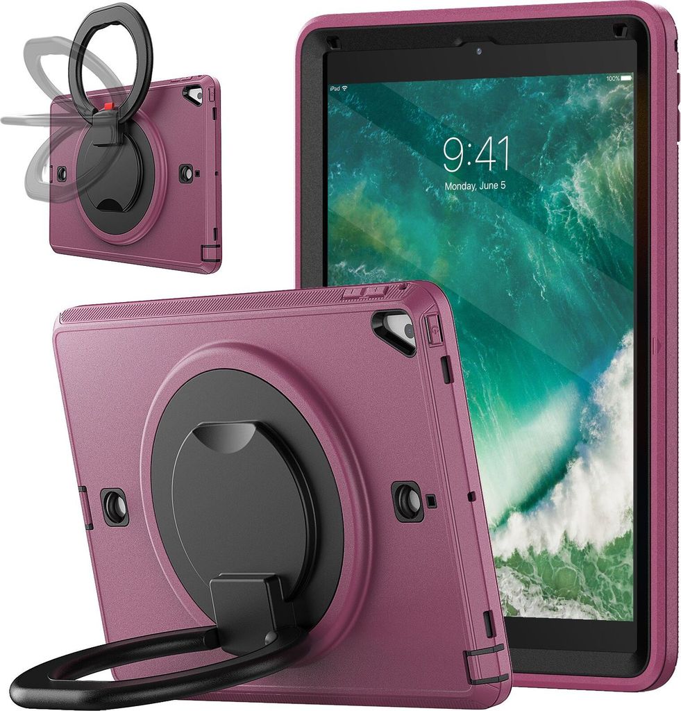 Tasche für iPad 9.7" Gepanzert mit Drehständer Lila