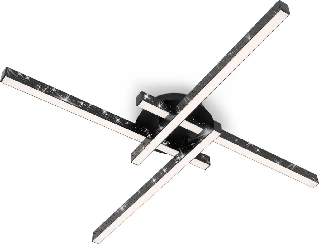 Plafonnier LED Anti-Zones d'Ombre 2900lm Briloner REY Métal Noir 60cm