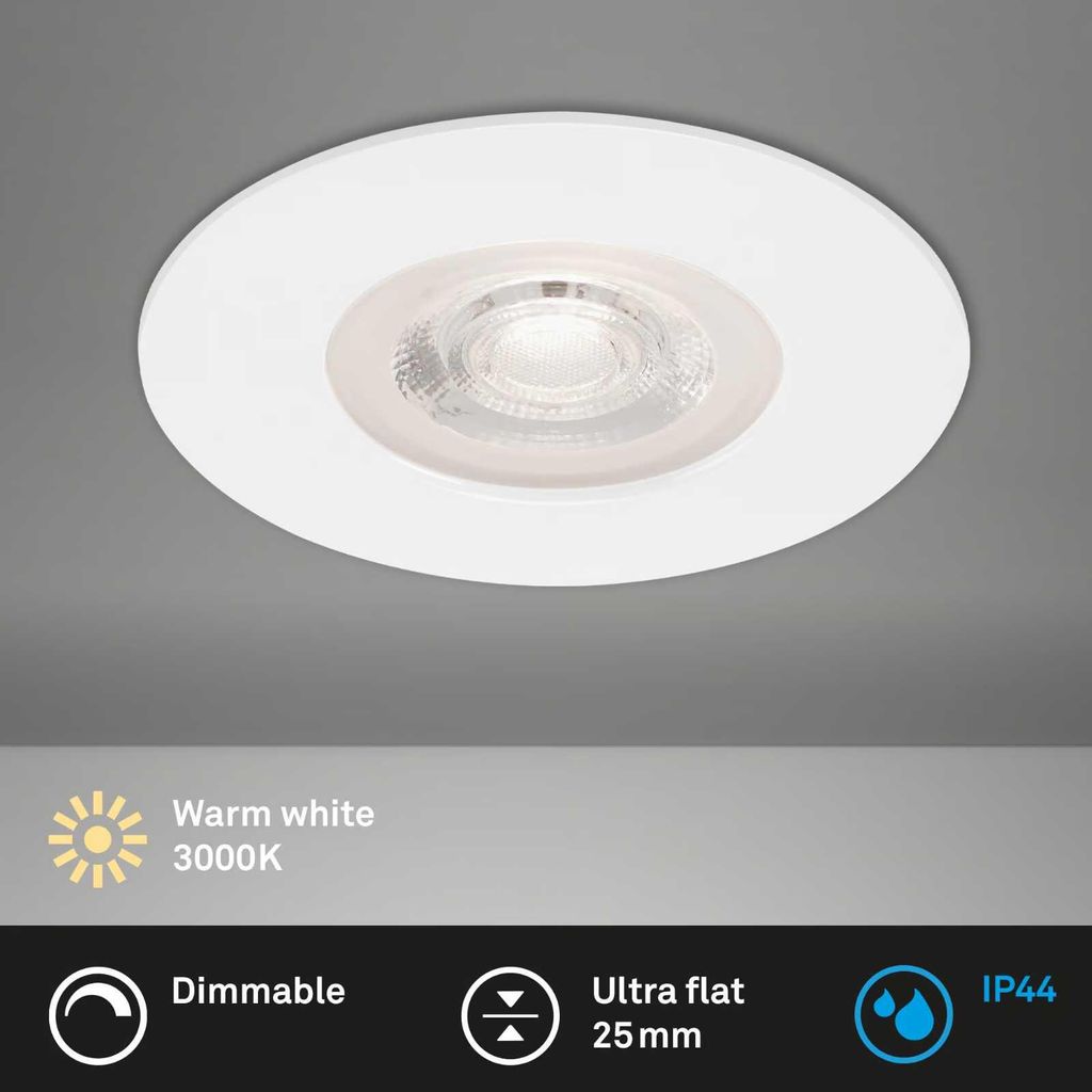 LED Einbauleuchte IP44 dimmbar 5W 460 lm 3000 K weiß Ø Produktbild 