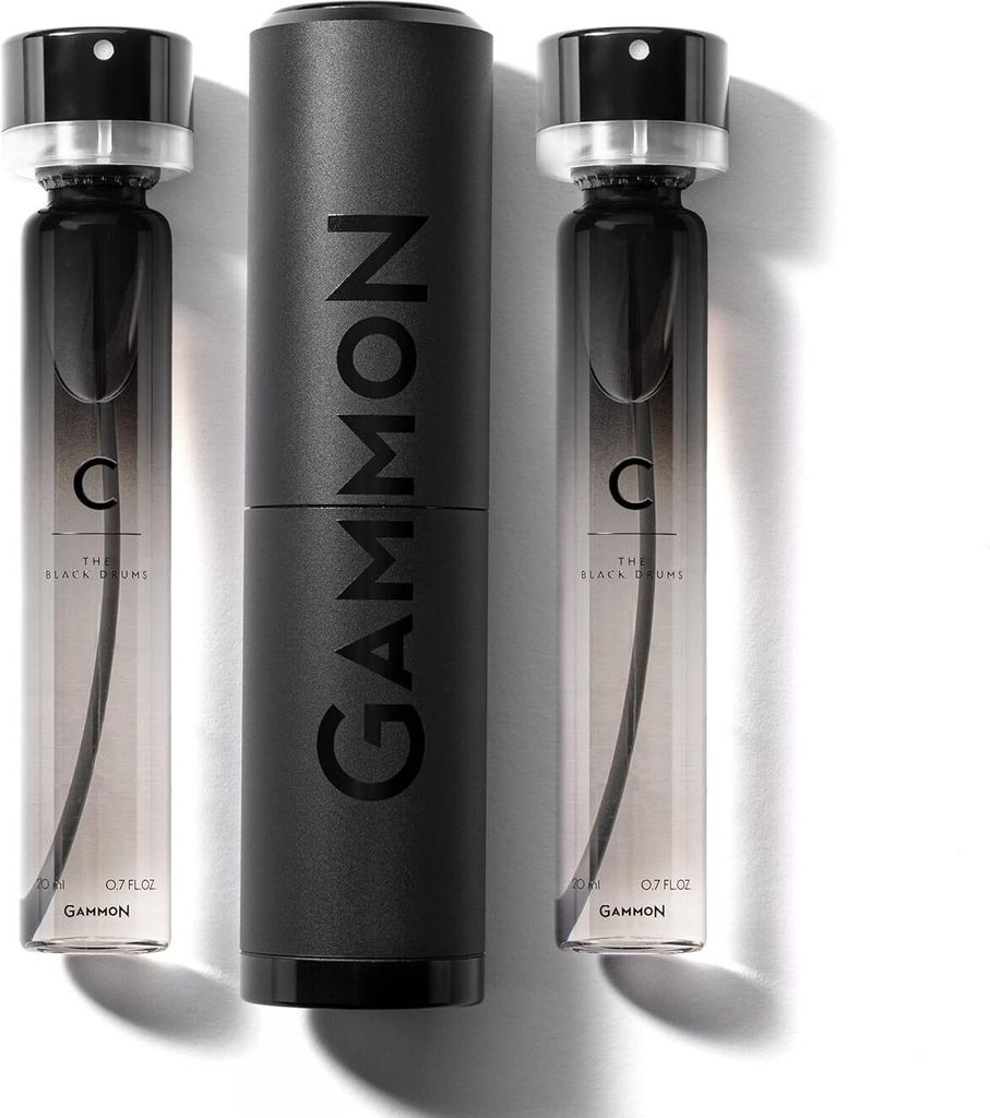 GAMMON Black Notes Parfum Starter-Set C (2x20 ml), das frisch-holzige BLACK DRUMS Herren Parfum, Citrus Duft für Männer mit 20 prozent Parfum-Öl...