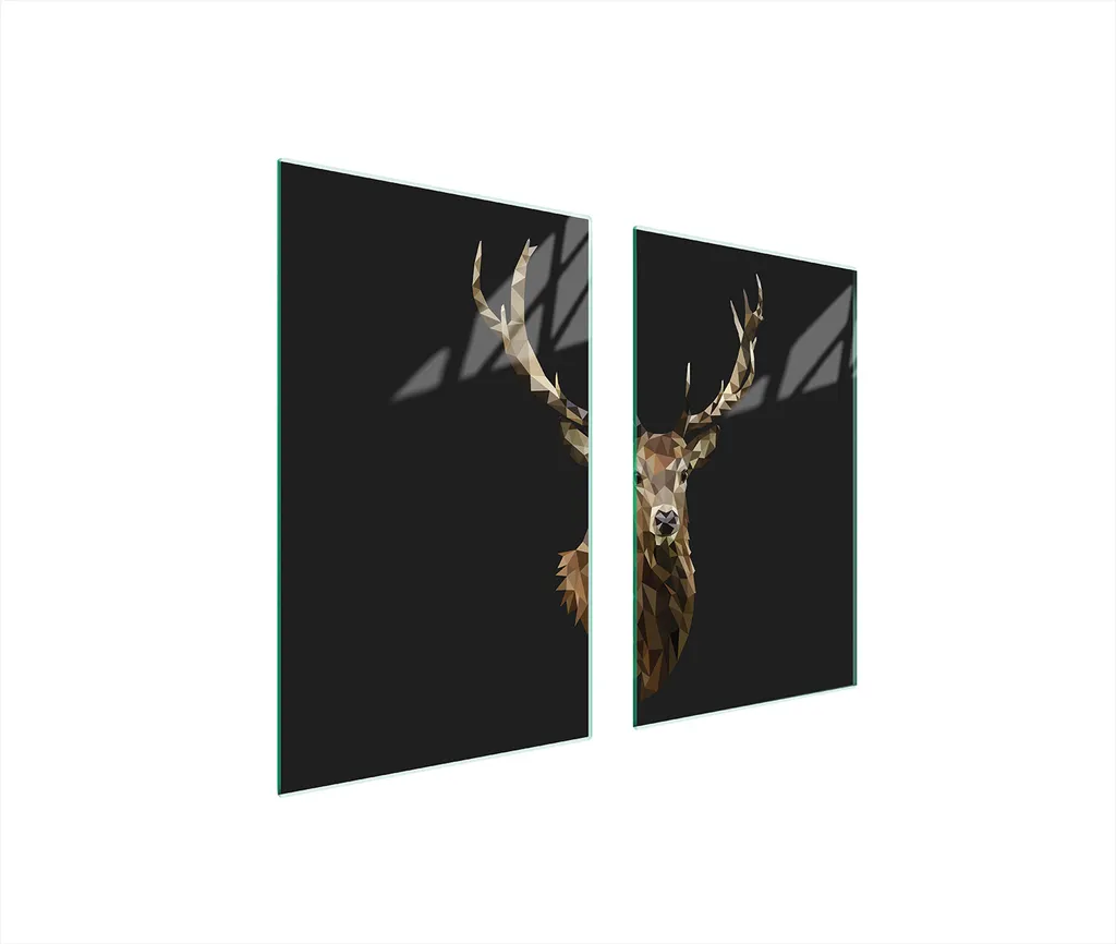 Copri Piano Cottura 75x52 2 Pezzi Vetro Temperato Ceramica Cervo