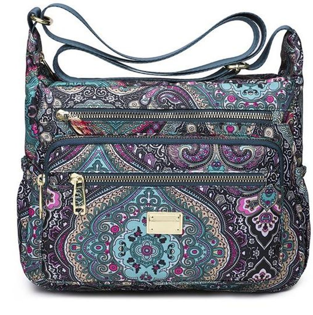 Weinachtstasche, großes Design mit vielen Taschen, geeignet für crossbody, als Handtasche oder mit Griff zu tragen.
