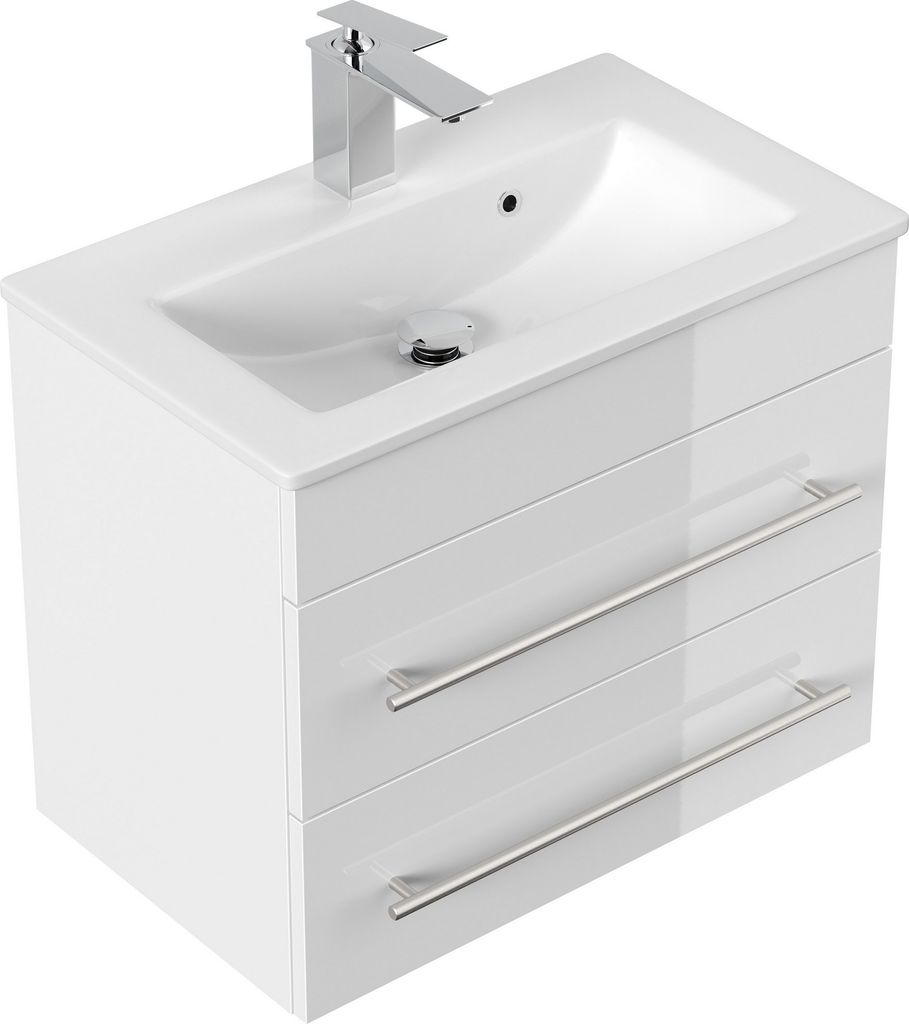 Badmöbel Waschplatz "Portus 600 SlimLine" 60 cm weiß Produktbild 