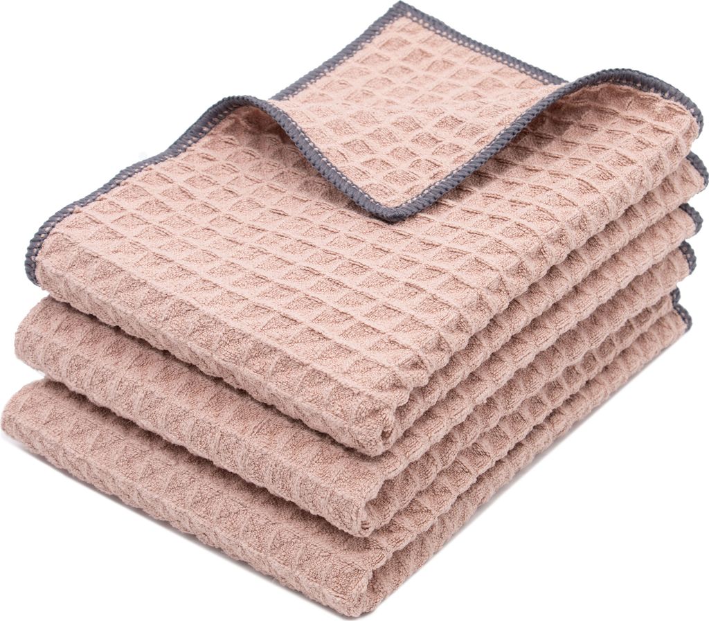 Spezial-Mikrofasertuch 3 Stück, 80% Polyester (recycled) 20% Polyamid, 40x60 cm, rosa