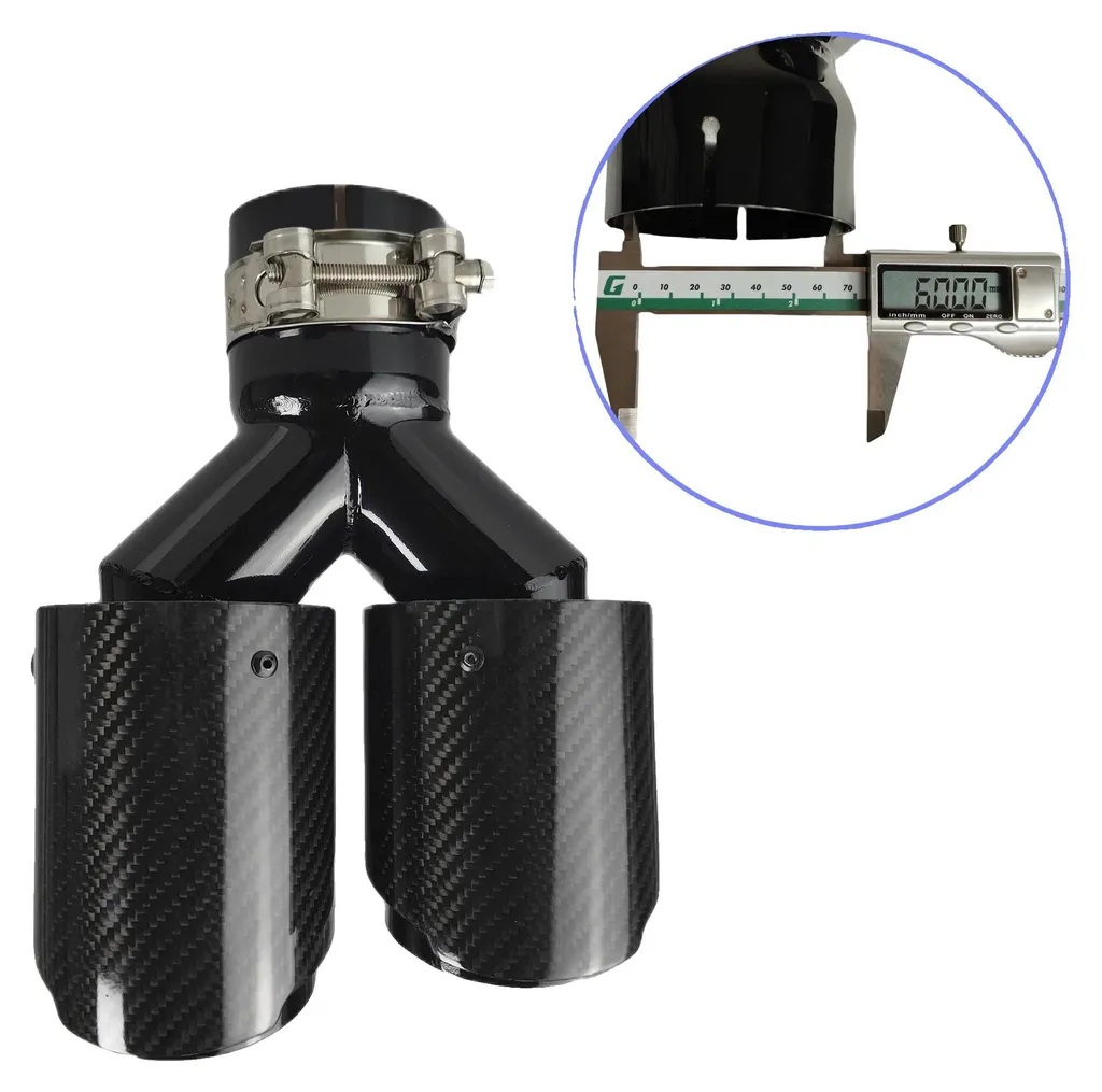 Embout de pot d'échappement universel 60 mm carbone pour look sportif