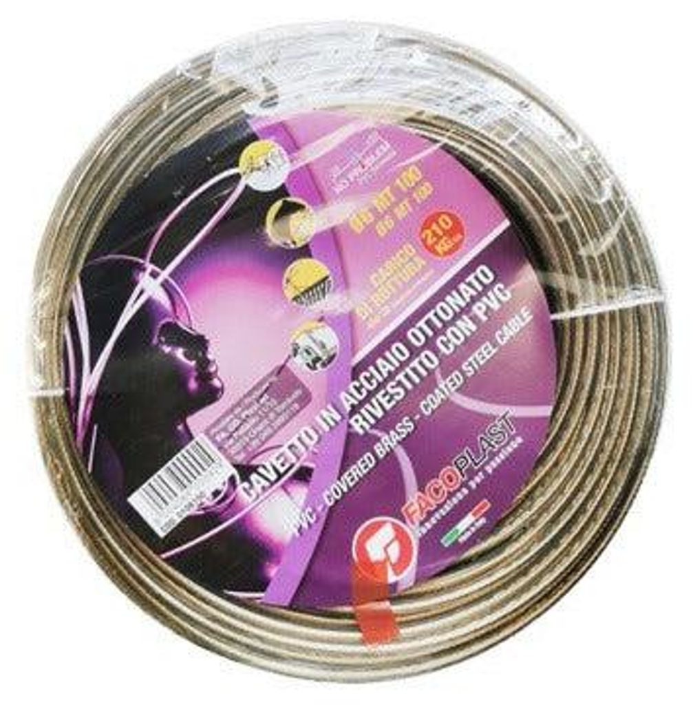 Corde à linge en laiton recouverte de caoutchouc, rouleau Image du produit 